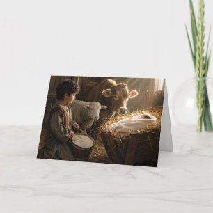 Drummer Boy Nativity Scene Holiday Card