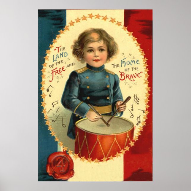 Drummer Boy Star Red White Blue Poster (Front)