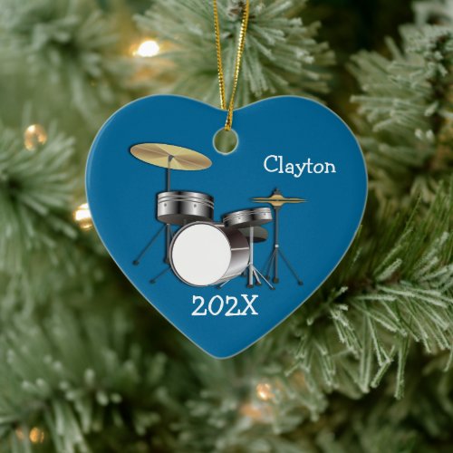 Drummer Boys Personalized Christmas Photo Ornament