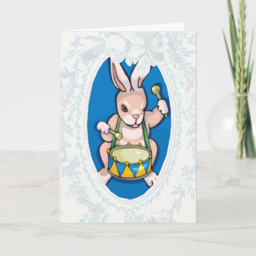 Drummer Bunny Easter Card