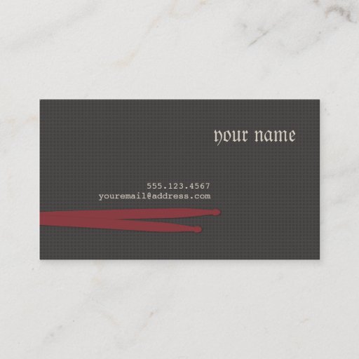 Customizable Drummer Business Card