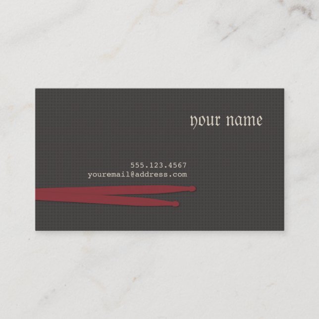 Drummer Business Card (Front)