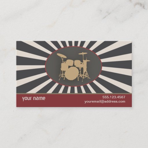 Customizable Drummer Business Card