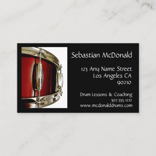 Drummer Business Card Percussion Business Card