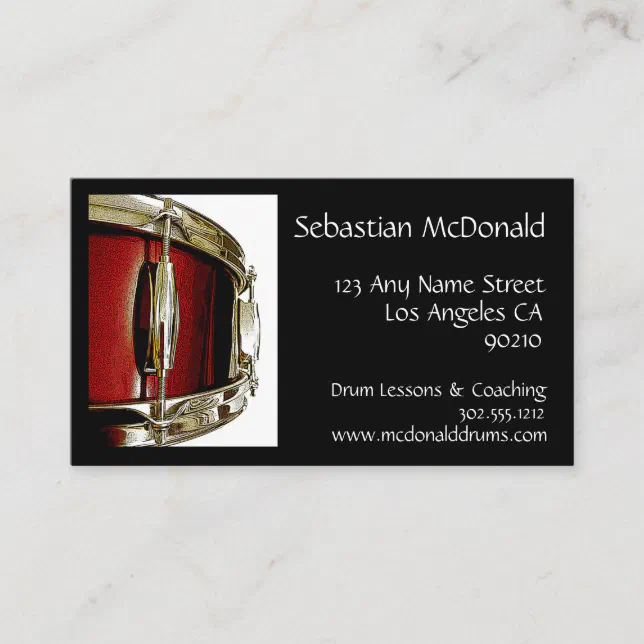 Drummer Business Card Percussion Business Card Zazzle