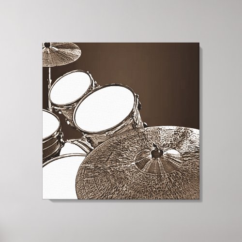 Drummer Canvas Drum Kit with Crash Square Art