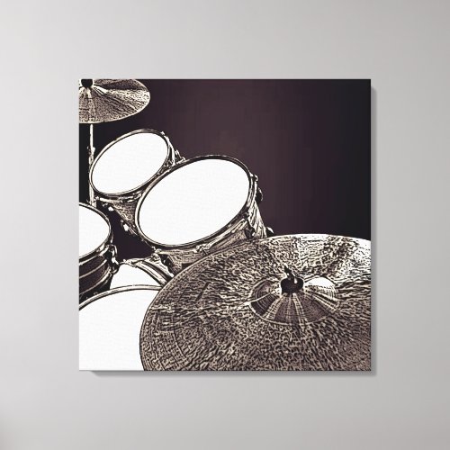 Drummer Canvas Drum Kit with Crash Square Art