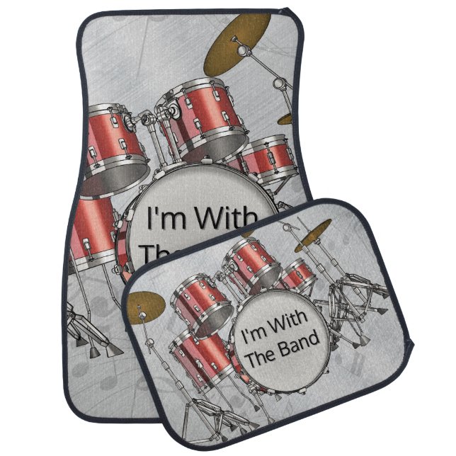 Drummer Car Mats - Customize Text (Set)