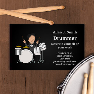 Drummer cartoon business card