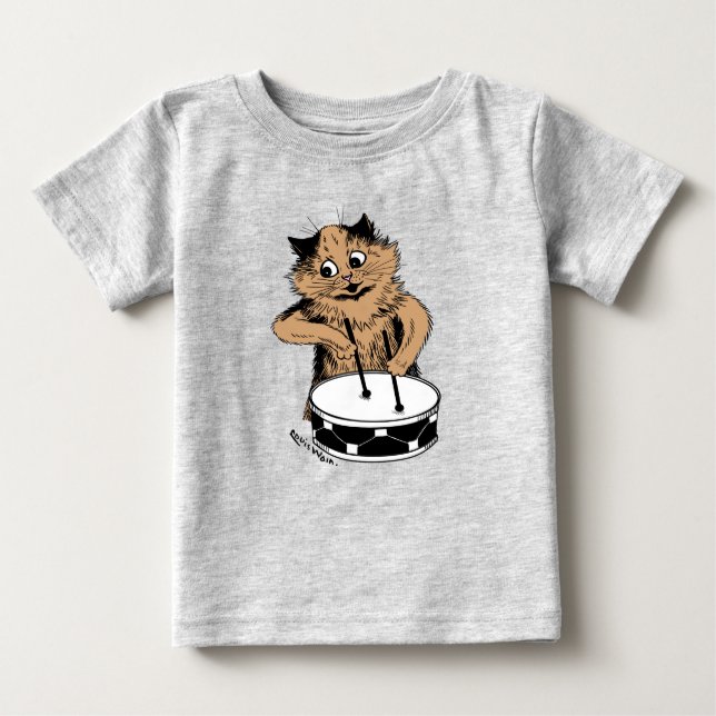 Drummer Cat Baby T-Shirt (Front)
