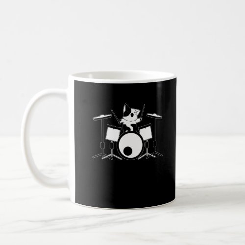 Drummer Cat Drumset Pet Drum Musician Animal Coffee Mug