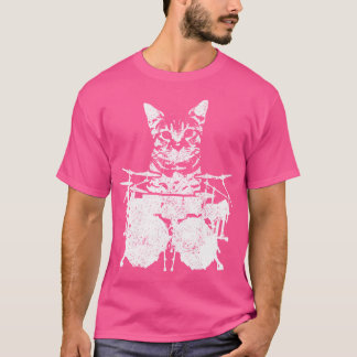 Drummer Cat Kitten Drumming Drums T-Shirt