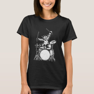 Drummer Cat Music Lover Musician Playing The Drums T-Shirt