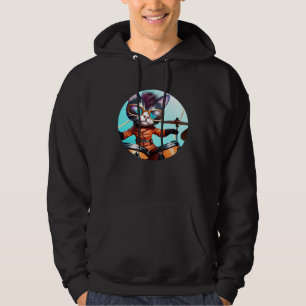 Drummer Cat with Drumset Hoodie