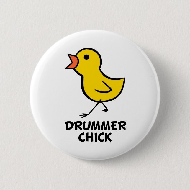 Drummer Chick Button (Front)
