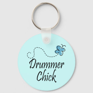 Drummer Chick Keychain