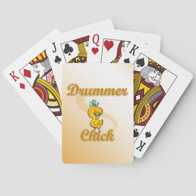 Drummer Chick Poker Cards (Back)