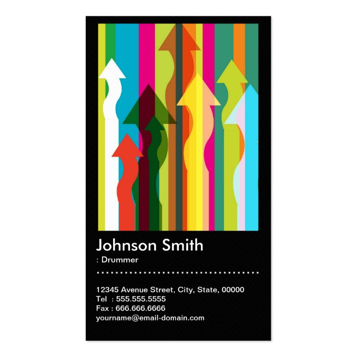 Drummer   Colorful & QR Code Business Cards