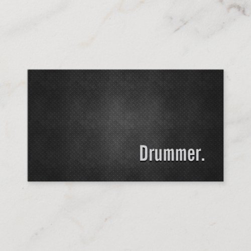 Drummer Cool Black Metal Simplicity Business Card