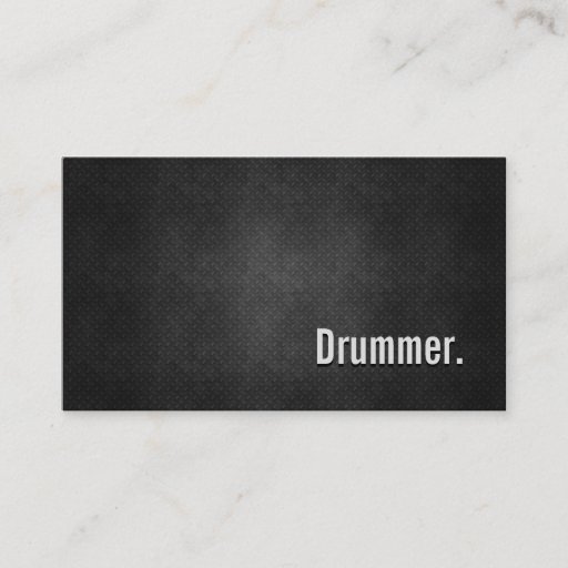 Customizable Drummer Cool Black Metal Simplicity Business Card Templates