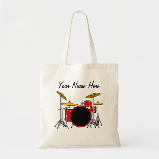 Drummer Custom Tote Bag Drum Teacher Musician Gift (Front)