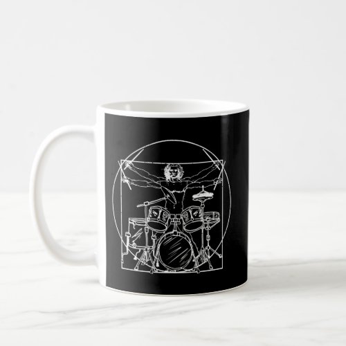 Drummer Da Vinci Drums Drawing For Music Fans Coffee Mug