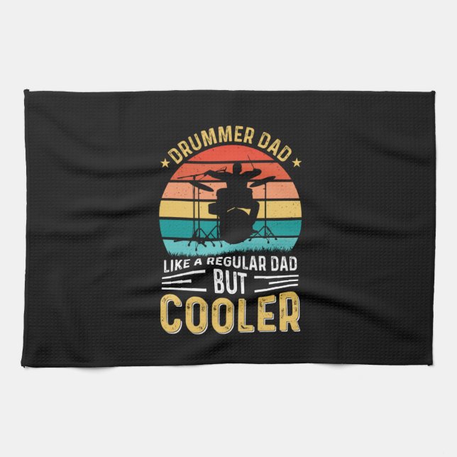 Drummer Dad Kitchen Towel (Horizontal)