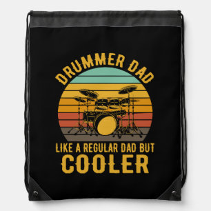 Drummer Dad Like A Regular Dad But Cooler Drawstring Bag