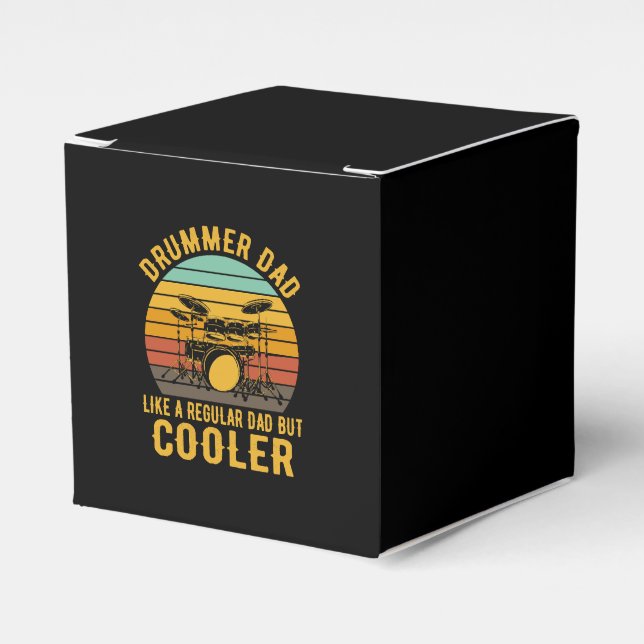 Drummer Dad Like A Regular Dad But Cooler Favor Boxes (Front Side)