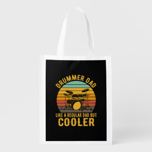 Drummer Dad Like A Regular Dad But Cooler Grocery Bag