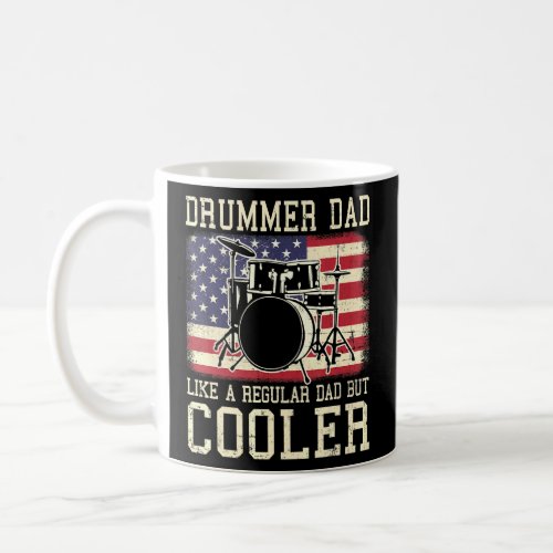 Drummer Dad Like A Regular Vintage Drummer Dad Usa Coffee Mug
