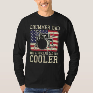 Drummer Dad Like A Regular Vintage Drummer Dad Usa T-Shirt
