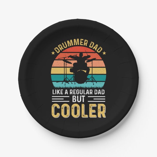Drummer Dad Paper Plates (Front)