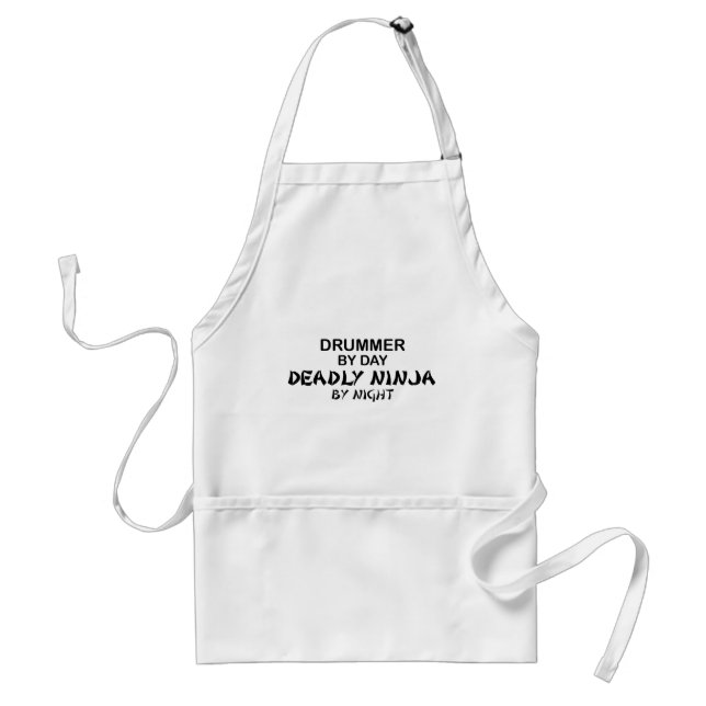 Drummer Deadly Ninja by Night Adult Apron (Front)