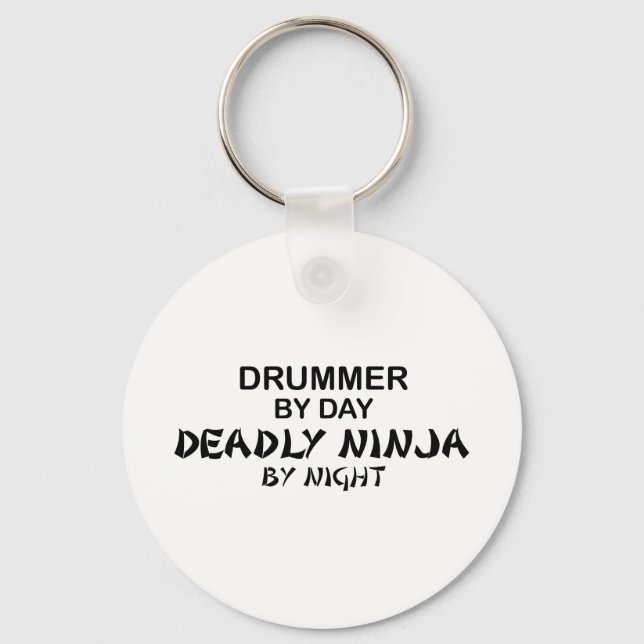 Drummer Deadly Ninja by Night Keychain (Front)