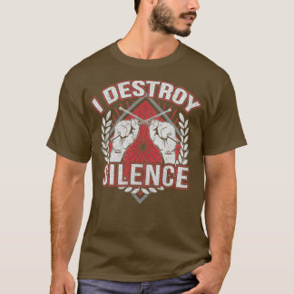 Drummer Destroy Silence Funny 1  T-Shirt