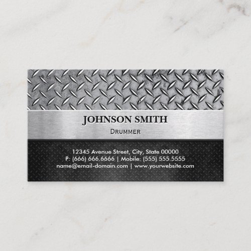 Drummer _ Diamond Metal Plate Business Card