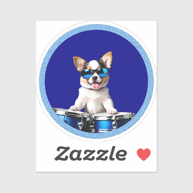 drummer dog sticker (Sheet)