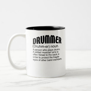 Drummer Druhm-er A Person Who Plays Drum A Skilled Two-Tone Coffee Mug