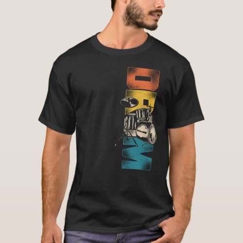 Drummer Drum Retro Vintage T_Shirt