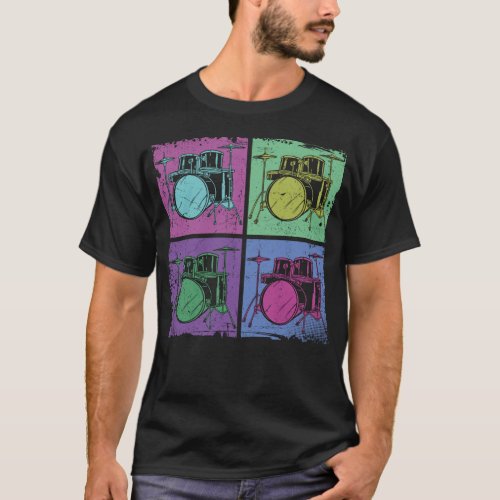 Drummer Drum Set 90s Retro 80s 90s Retro Vintage T_Shirt