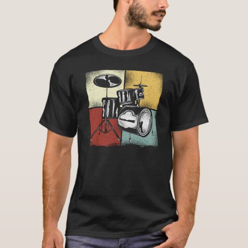 Drummer Drum Set Retro Retro Vintage T_Shirt