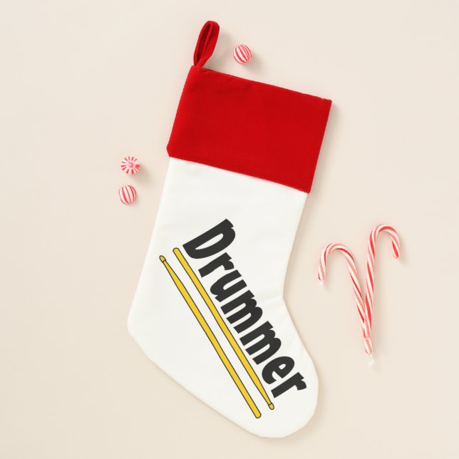 Drummer Drum Sticks  Christmas Stocking (Front)