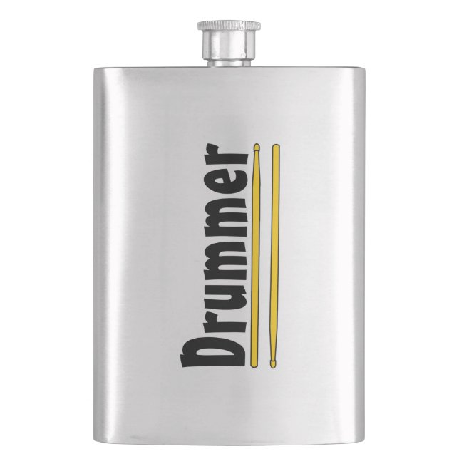 Drummer Drum Sticks  Flask (Front)