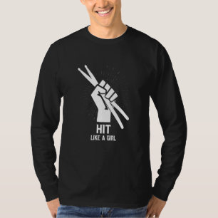 Drummer Drum Sticks Percussion Rock Tee