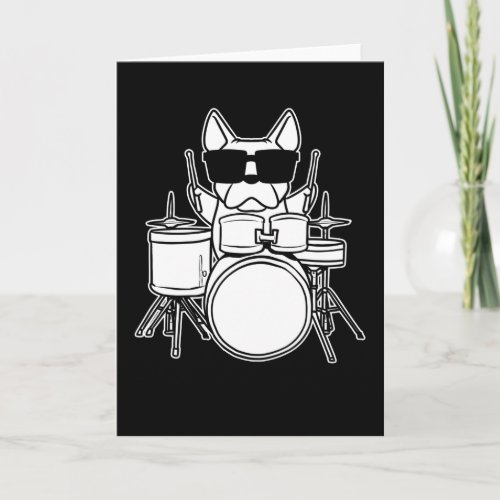 Drummer Drummer Dog With Drums Card