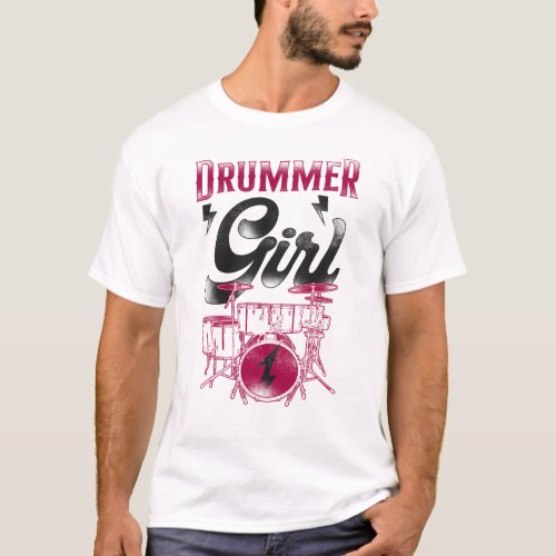 Drummer Drummer Girl Vintage T_Shirt