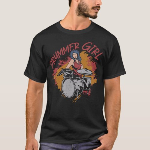 Drummer Drummer Girl Vintage T_Shirt