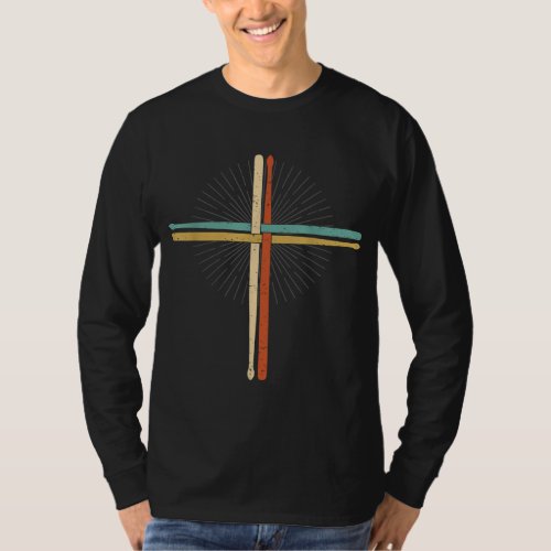 Drummer Drumming Drums Percussion I Faith Jesus Cr T_Shirt