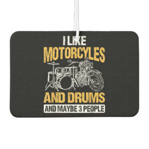 Drummer Drumming I Like Motorcycles And Drums Air Freshener